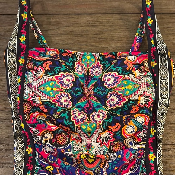 NWT [Johnny Was] Hannah Ruched One-Piece Printed Swimsuit Women’s Size XS - Picture 7 of 16